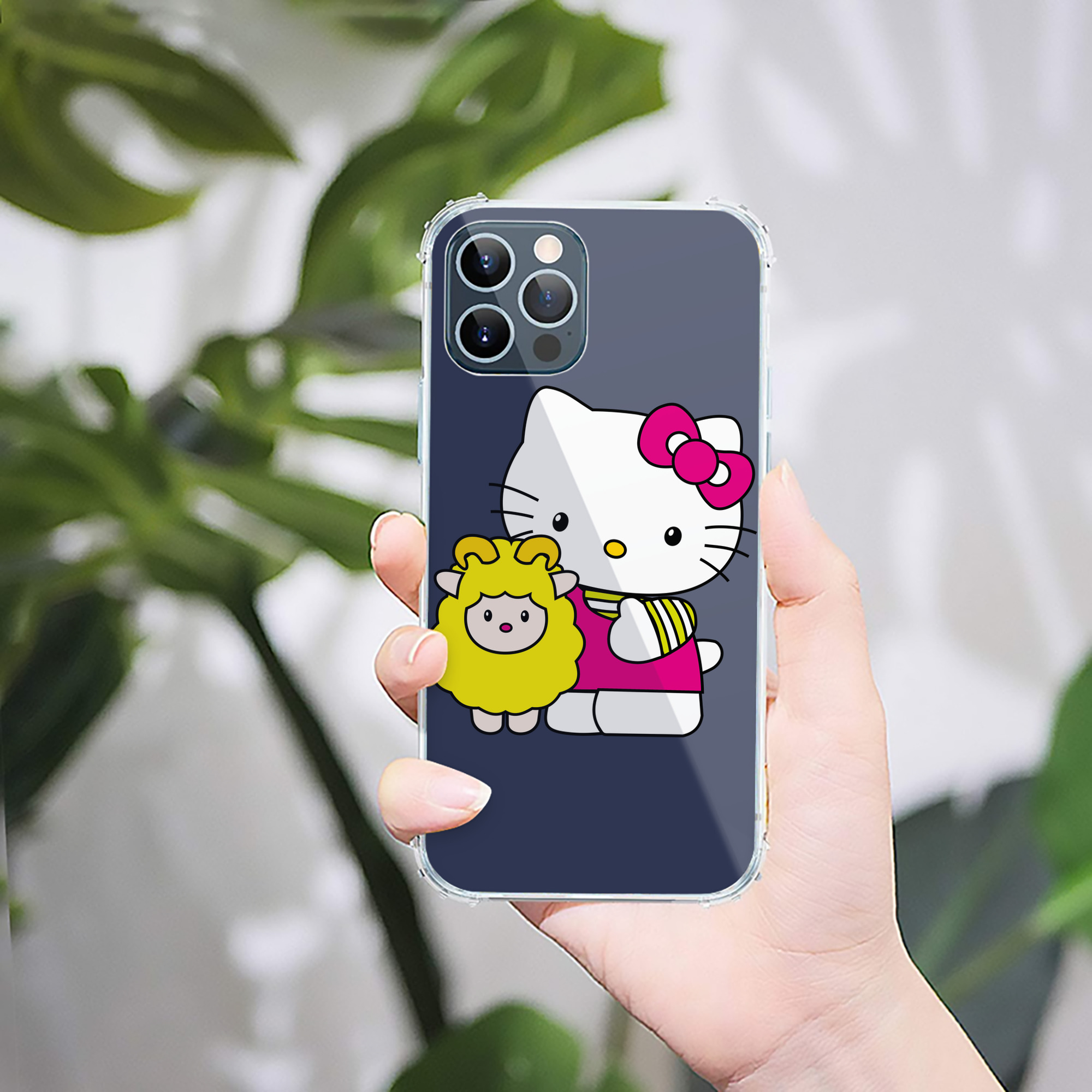 （画像用） Hello Kitty ハローキティ 【iPhone 12シリーズ対応】透明スマホケース（クリアソフトケース）